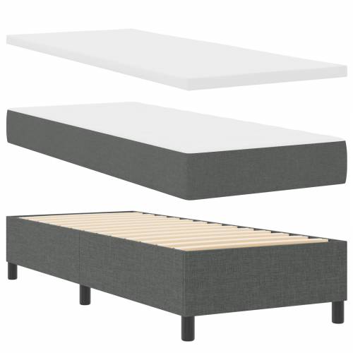 Box Spring Krevet s Madracem u Tamno Sivoj, 80x200 cm, Tkanina Cijena