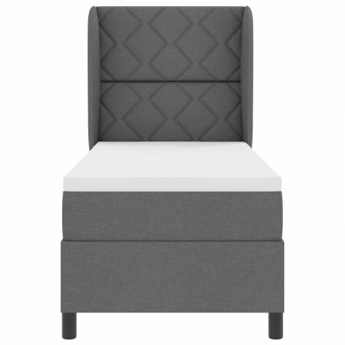 Box Spring Krevet s Madracem u Tamno Sivoj, 80x200 cm, Tkanina Cijena