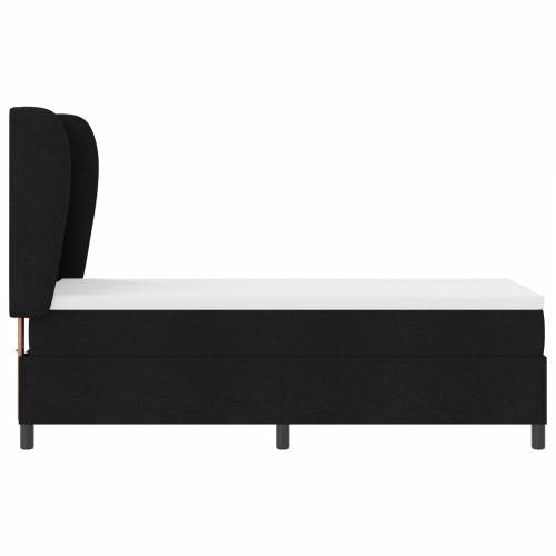 Krevet s podnicom i madracem - Crna - 80x200 cm - Tkanina Cijena