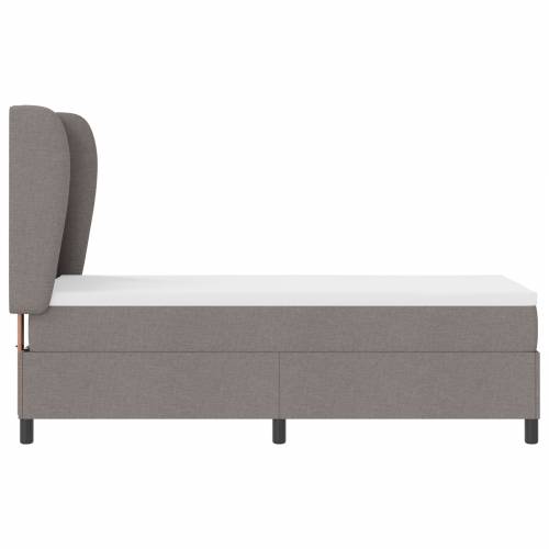 Krevet s uzglavljem i madracem u taupe boji 80x200 cm od tkanine Cijena