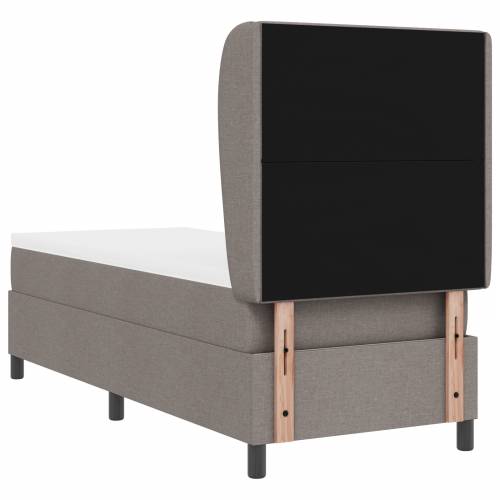 Krevet s uzglavljem i madracem u taupe boji 80x200 cm od tkanine Cijena