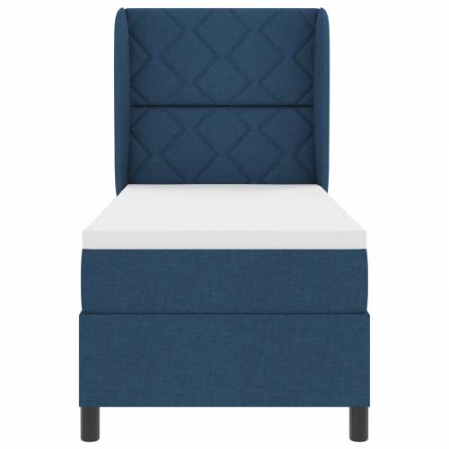 Box Spring Krevet s Madracem - Plava, 80x200 cm, Tkanina Cijena