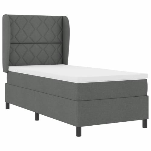 Box Spring Krevet s Madracem Tamno Sivi 90x200 cm Tkanina Cijena