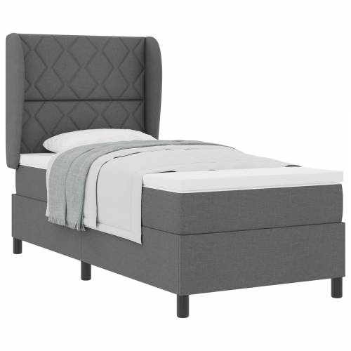 Box Spring Krevet s Madracem Tamno Sivi 90x200 cm Tkanina Cijena