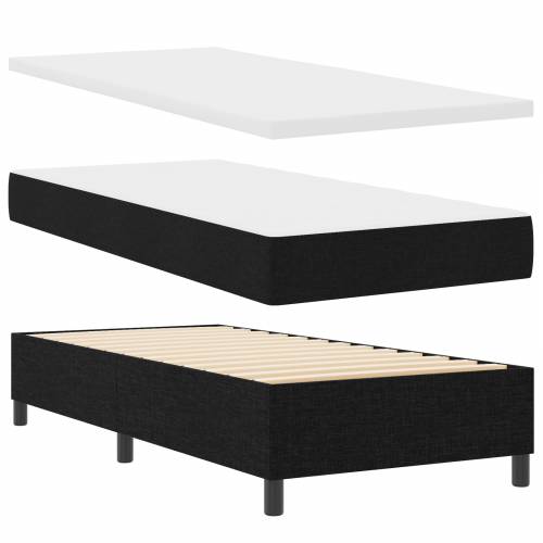 Krevet s podnicom i madracem Crna 90x200 cm Tkanina Cijena