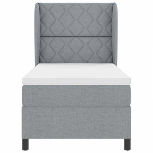 Box Spring Krevet s Madracem - Svjetlosiva, 100x200 cm, Tkanina Cijena