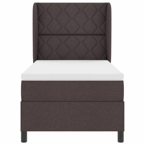 Box Spring Krevet s Madracem - Tamnosmeđi, 100x200 cm, Tkanina Cijena