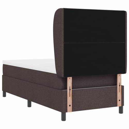 Box Spring Krevet s Madracem - Tamnosmeđi, 100x200 cm, Tkanina Cijena