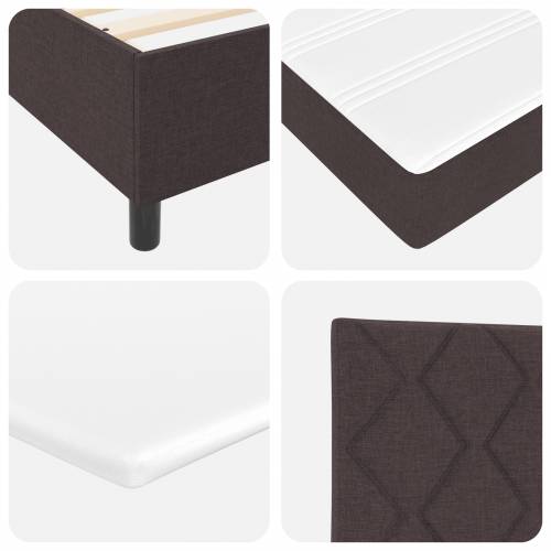Box Spring Krevet s Madracem - Tamnosmeđi, 100x200 cm, Tkanina Cijena
