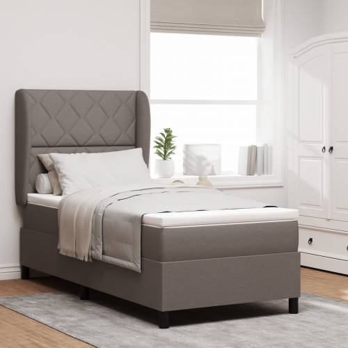 Box Spring Krevet s Madracem u Taupe boji, 100x200 cm Tkanina Cijena