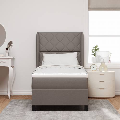 Box Spring Krevet s Madracem u Taupe boji, 100x200 cm Tkanina Cijena