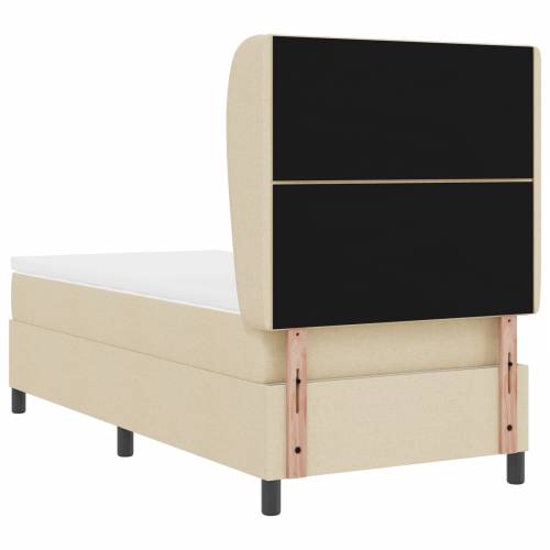 Box Spring Krevet s Madracem - Krem 100x200 cm Tkanina Cijena