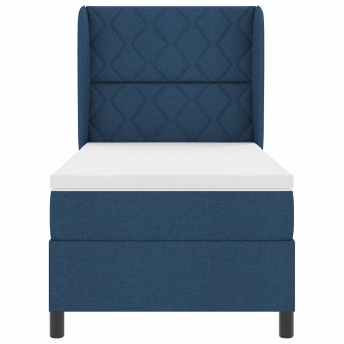 Box spring krevet s madracem, Plavi, 100x200 cm, Tkanina Cijena