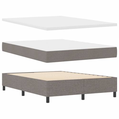 Krevet s uzdignutom podlogom i madracem - Taupe, 140x190 cm, Tkanina Cijena