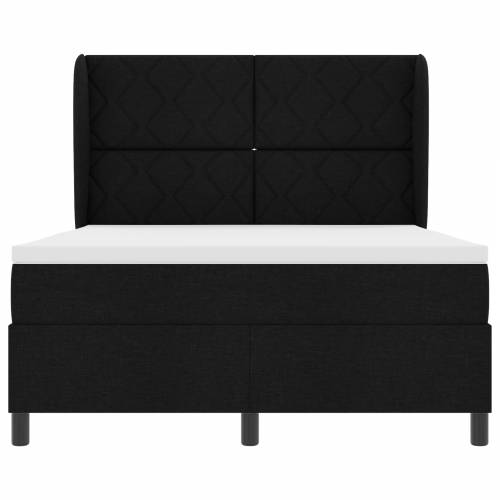 Box Spring Krevet s Madracem - Crna, 140x200 cm, Tkanina Cijena
