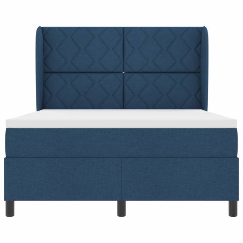 Plavi Box Spring Krevet s Madracem, 140x200 cm Tkanina Cijena