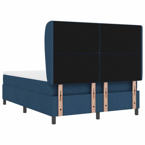 Plavi Box Spring Krevet s Madracem, 140x200 cm Tkanina Cijena