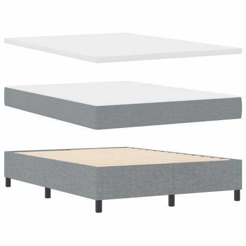 Box Springs Krevet s Madracem - Svjetlosiva, 160x200 cm, Tkanina Cijena