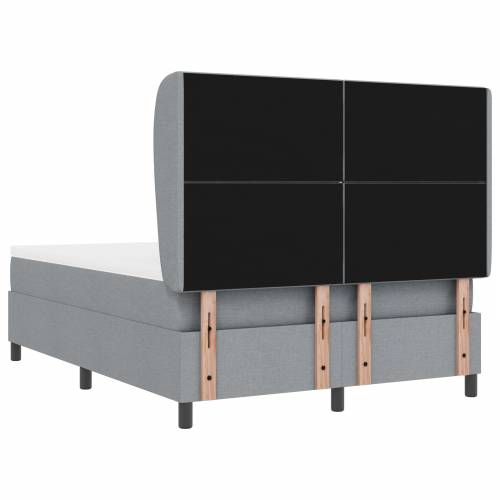 Box Springs Krevet s Madracem - Svjetlosiva, 160x200 cm, Tkanina Cijena