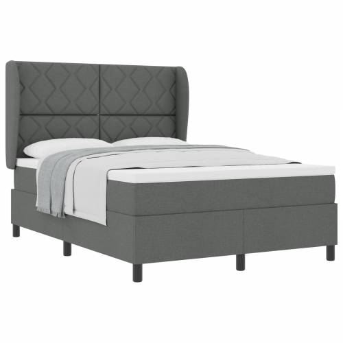 Box Spring Krevet s Madracem Tamno Siva 160x200 cm Tkanina Cijena