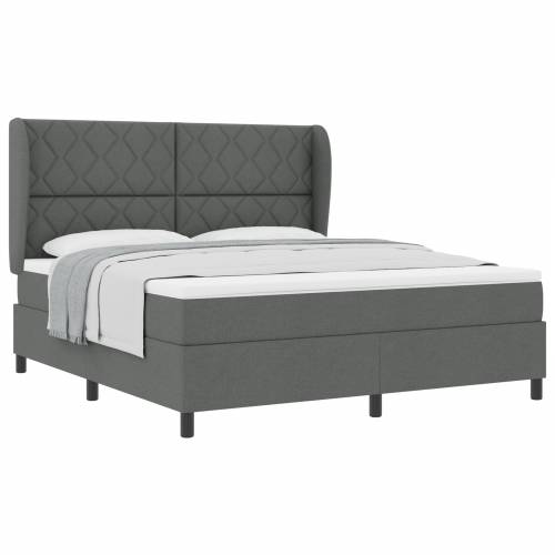 Box Spring Krevet s Madracem u Tamno Sivoj, 180x200 cm Tkanina Cijena