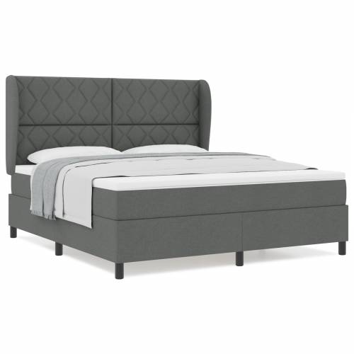 Box Spring Krevet s Madracem u Tamno Sivoj, 180x200 cm Tkanina Cijena