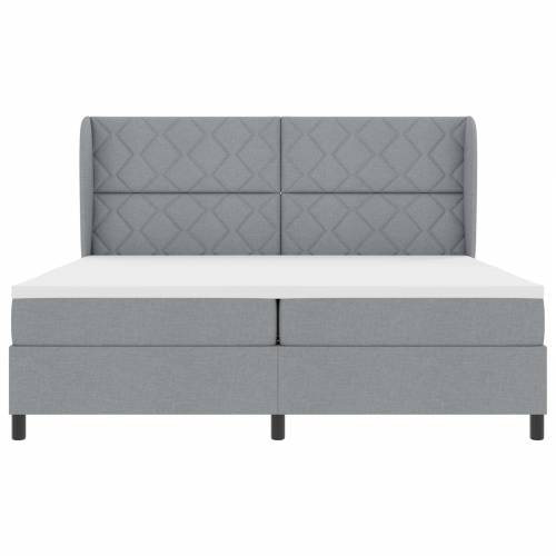 Box Spring Krevet s Madracem - Svjetlosiva, 200x200 cm Tkanina Cijena