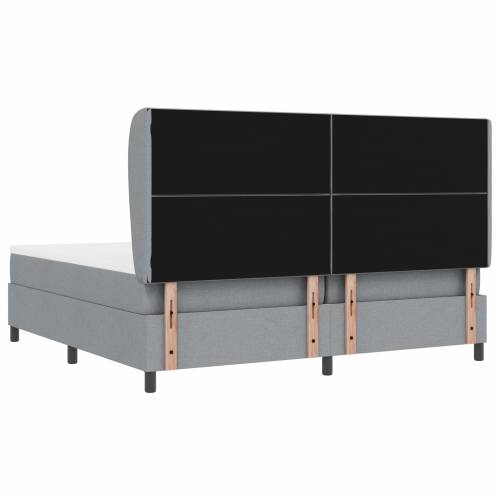Box Spring Krevet s Madracem - Svjetlosiva, 200x200 cm Tkanina Cijena