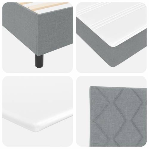 Box Spring Krevet s Madracem - Svjetlosiva, 200x200 cm Tkanina Cijena