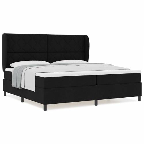 Box Spring krevet s madracem, Crna, 200x200 cm, Tkanina Cijena