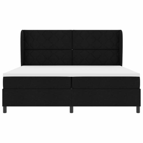 Box Spring krevet s madracem, Crna, 200x200 cm, Tkanina Cijena