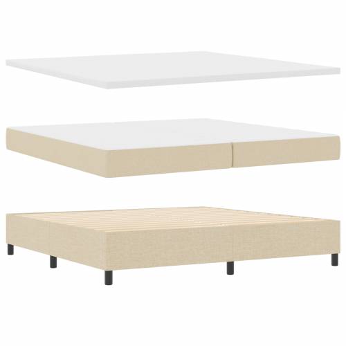 Box Spring krevet s madracem - Krem - 200x200 cm Tkanina Cijena