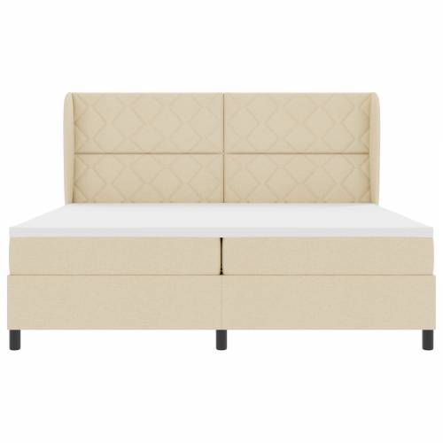 Box Spring krevet s madracem - Krem - 200x200 cm Tkanina Cijena