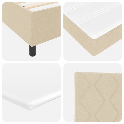Box Spring krevet s madracem - Krem - 200x200 cm Tkanina Cijena