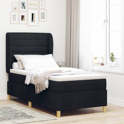 Box Spring Krevet s Madracem Crni 80x200 cm Tkanina Cijena