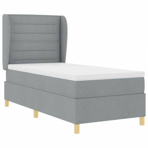 Box Spring Krevet s Madracem Svjetlosiva 90x200 cm Tkanina Cijena