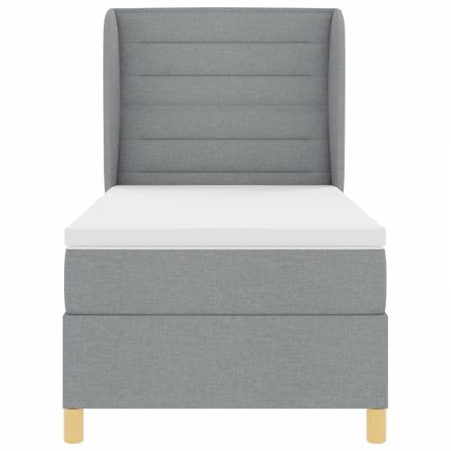 Box Spring Krevet s Madracem Svjetlosiva 90x200 cm Tkanina Cijena