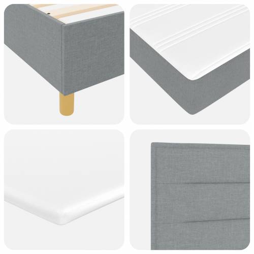 Box Spring Krevet s Madracem Svjetlosiva 90x200 cm Tkanina Cijena