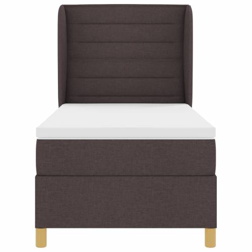 Box Spring Krevet s Madracem u Tamno Smeđoj, 90x200 cm, Tkanina Cijena