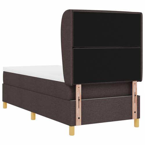 Box Spring Krevet s Madracem u Tamno Smeđoj, 90x200 cm, Tkanina Cijena