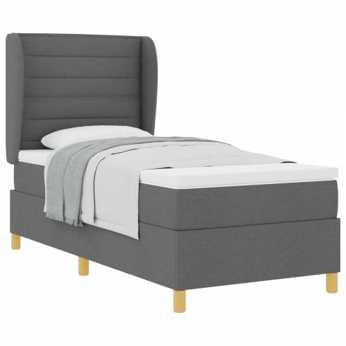 Box Spring Krevet s Madracem Tamno Siva 100x200 cm Tkanina Cijena