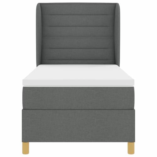 Box Spring Krevet s Madracem Tamno Siva 100x200 cm Tkanina Cijena
