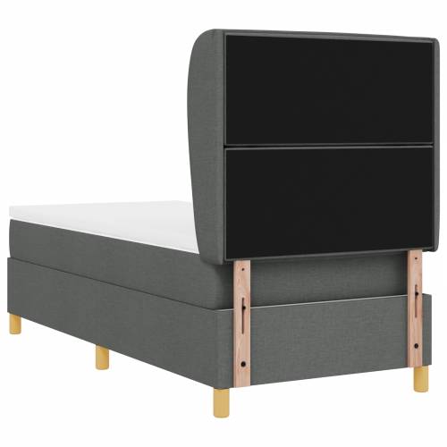 Box Spring Krevet s Madracem Tamno Siva 100x200 cm Tkanina Cijena