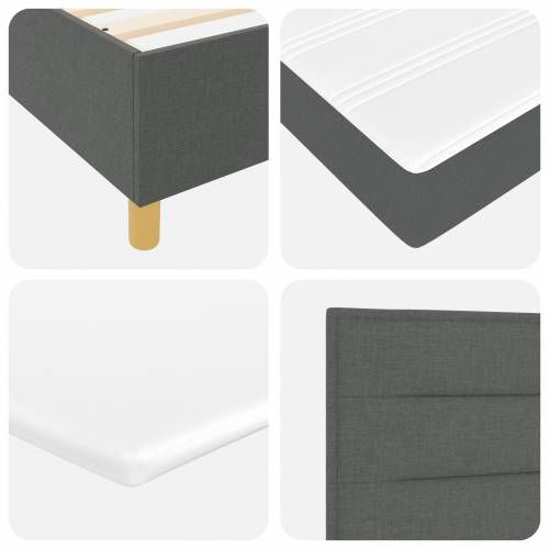 Box Spring Krevet s Madracem Tamno Siva 100x200 cm Tkanina Cijena
