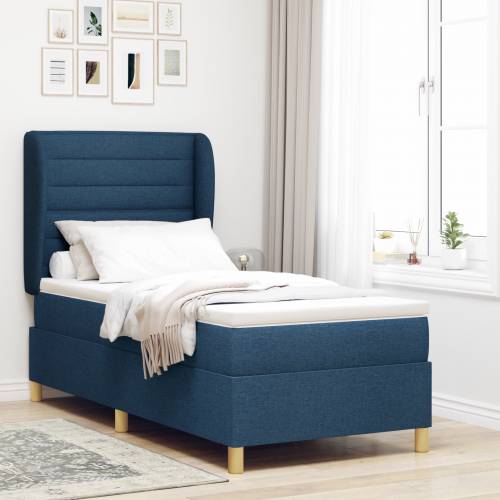 Box Spring Krevet s Madracem Plavi 100x200 cm Tkanina Cijena