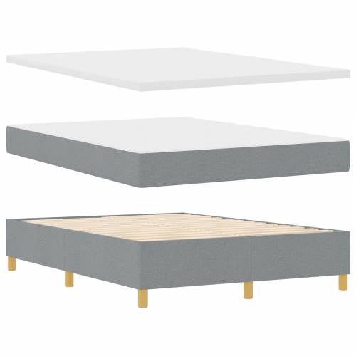 Okvir za krevet s madracem svijetlosiv 140x190 cm tkanina Cijena