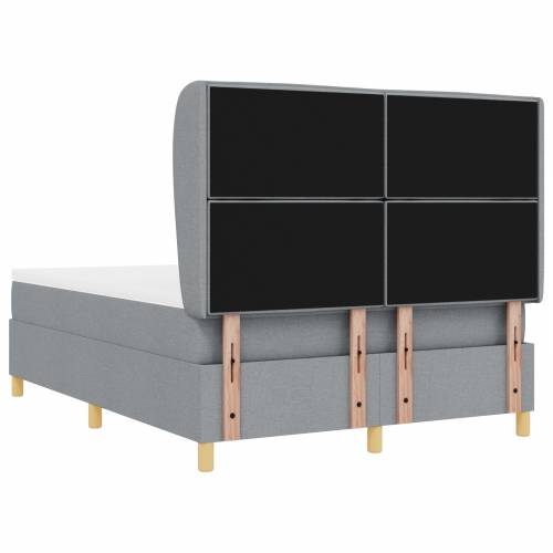 Okvir za krevet s madracem svijetlosiv 140x190 cm tkanina Cijena