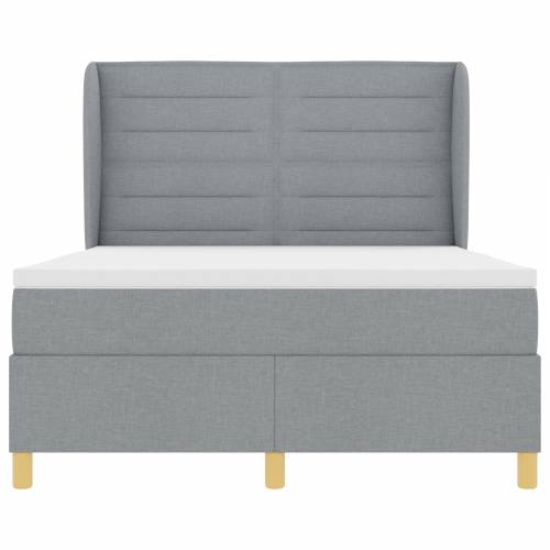 Box Spring Krevet s Madracem Svjetlosiva 140x200 cm Tekstil Cijena