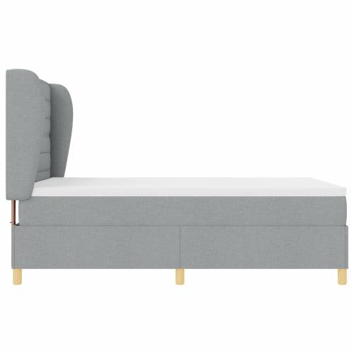 Box Spring Krevet s Madracem Svjetlosiva 140x200 cm Tekstil Cijena