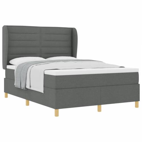 Box Spring Krevet s Madracem Tamno Siva 140x200 cm Tkanina Cijena